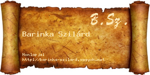 Barinka Szilárd névjegykártya